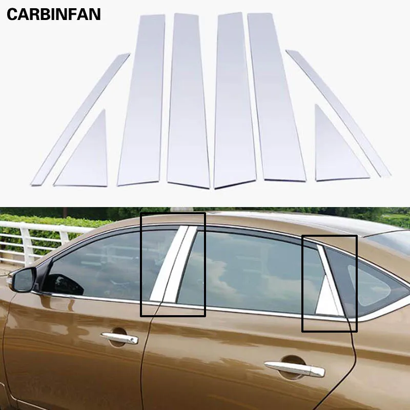 

Window Chrome Pillar Post Cover Trim Molding Garnish Accent Styling Fit For Nissan Sentra Pulsar Sylphy 2013 2014 2015 2016 2017