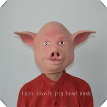 Party Cosplay Animal Pig Mask Adult Size Full Head Mask Halloween Masquerade for Cosplay and Costume Big Discount Free Shipping