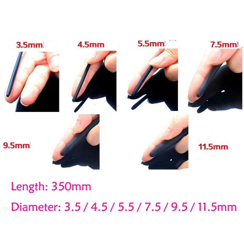 6size Super Long Horse Eye Urethra Dilator Silicone Urethral Catheter Sound Stimulator Penis Plug Male Masturbator Men Sex Toys