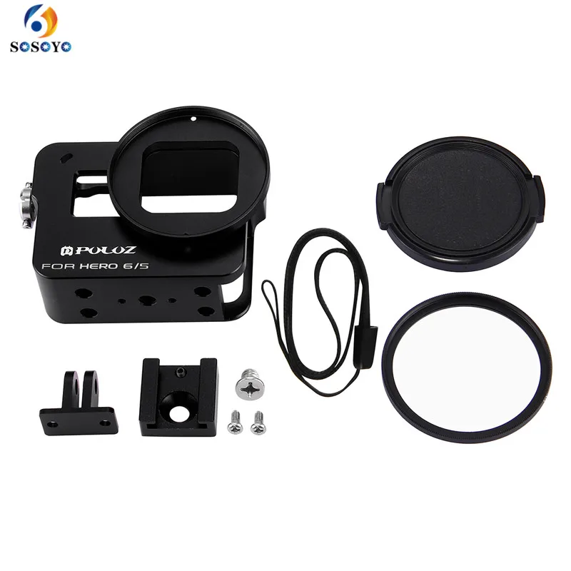 Metal frame Protective Housing Case Cover Shell Cage With UV filter lens cap For GoPro hero 5 Camera Accessories | Электроника