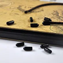 Bandas de metal pretas 50 peças, tampa de borracha 3mm 5mm 7mm para escolha