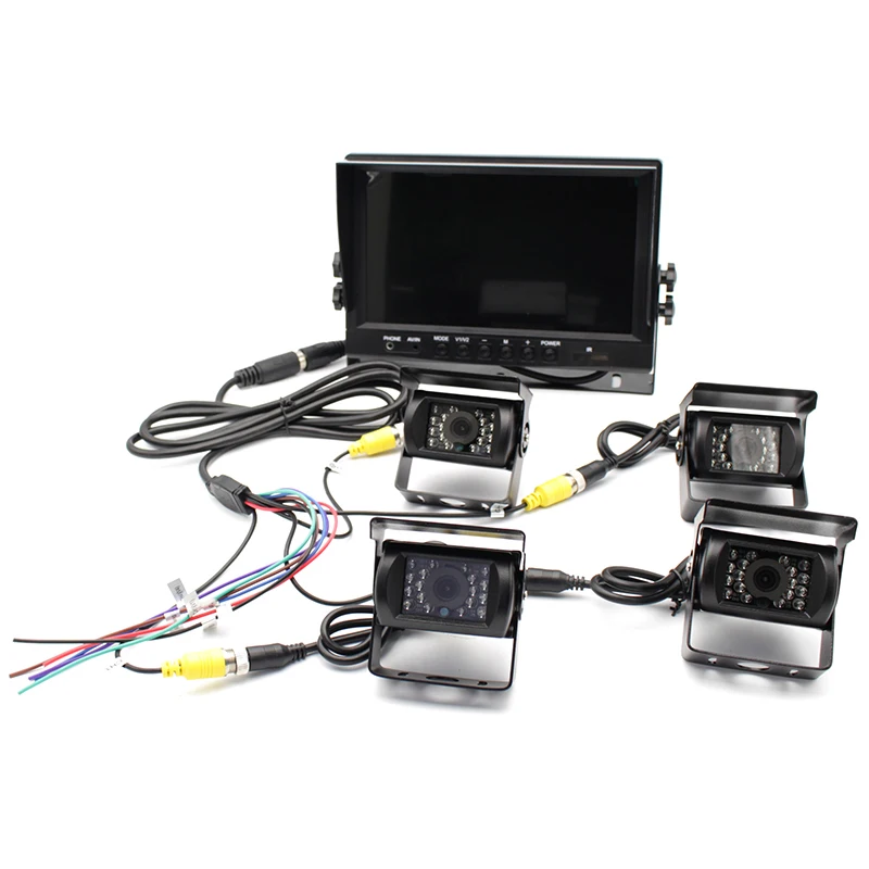 GreenYi Автомобильная резервная камера системы 9 дюймов TFT lcd монитор + 4 шт заднего