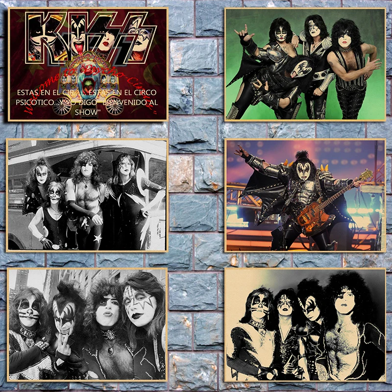 Винтажный постер Kiss band Kraft классический декоративный ретро в европейском и