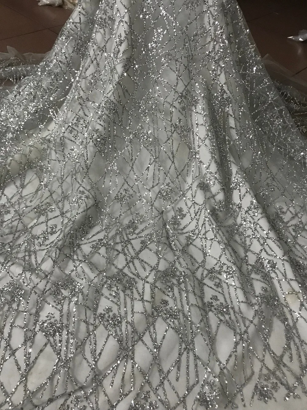fashion glued glitter sequins embroidery tulle mesh lace ZH-52824 for stage show | Дом и сад