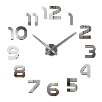 Reloj de pared 3d de moda superior, reloj de pared de cuarzo, relojes diy modernos, relojes decorativos grandes para sala de estar, pegatinas de pared