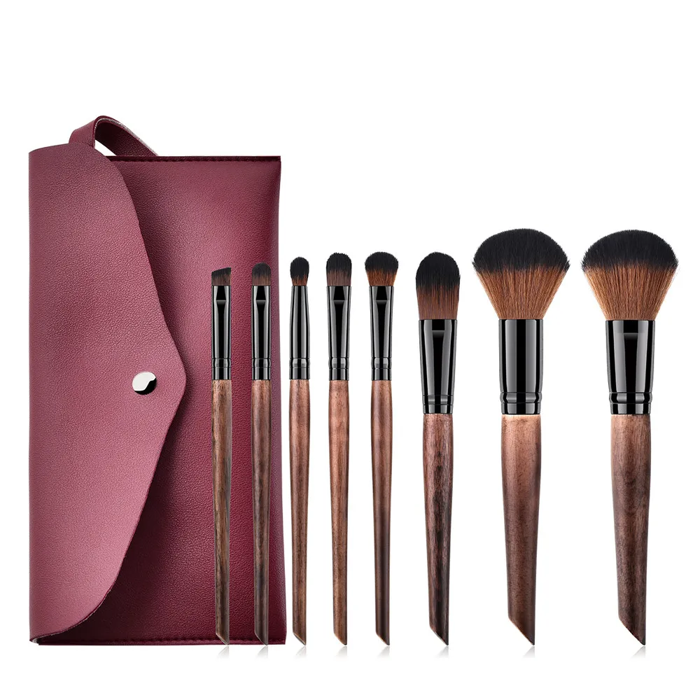 8pcs/set Wooden Makeup Brush Set Natural Synthetic Fiber Brushes Foundation Powder Eyeshadow Make Up X1 Bag | Красота и здоровье