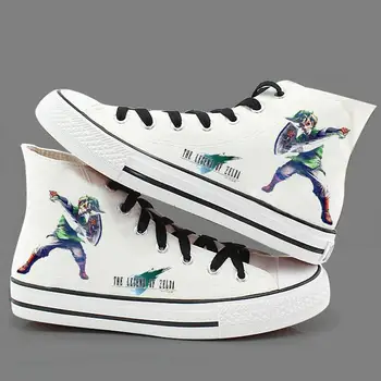 

High-Q Unisex cos The Legend of Zelda plimsolls canvas shoes rope soled shoes Preppy Student Legend of Zelda Hand-painted shoes