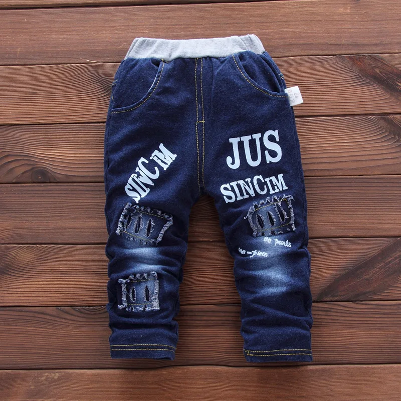 Детский комплект года, новая стильная джинсовая одежда для мальчиков на весну-осень комплект детской одежды из 3 предметов костюмы для малышей, От 1 до 4 лет, QHQ011