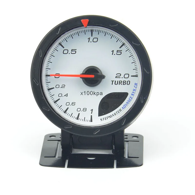 60MM White face Boost gauge Red & White Lighting 1 2 kpa/Turbo Boost
