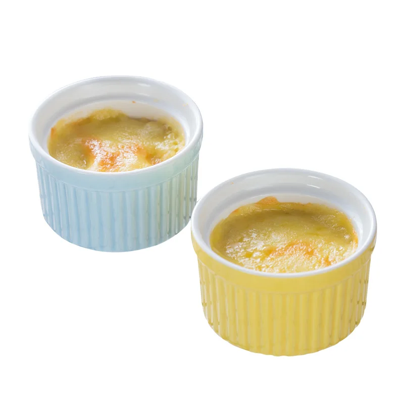 4 Pcs/Set Ceramic Souffled baking bowl Creative Caramel Pudding Cup