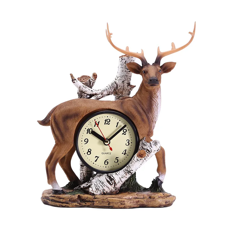 

American retro fawn clock pendulum creative old home alarm clock bar cafe practical pendulum clock