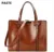 Pasta de cuero mano Bolsas mujer bolsa grande de alta calidad casual mujer Bolsas tronco Tote español Marca hombro bolso señoras grandes bolsos