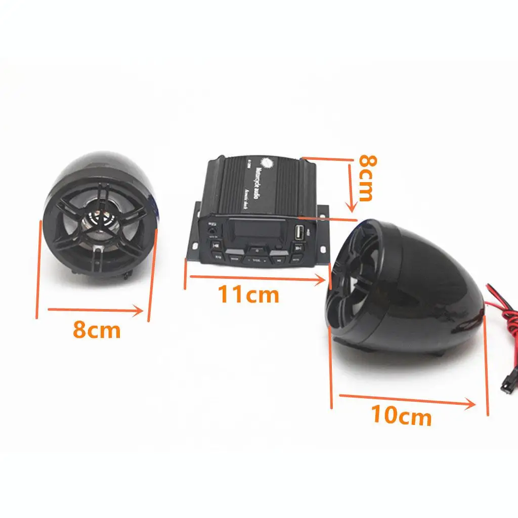 

3" Waterproof Anti Theft Motorcycle Speaker System High Power MP3 Player 738