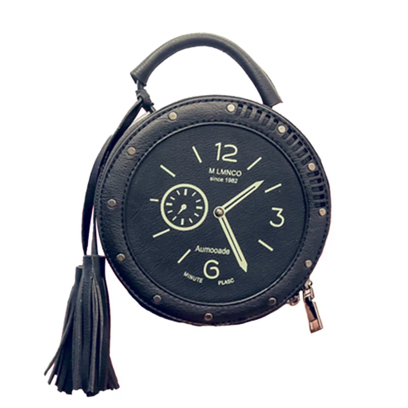 Fashion Women Handbags Watch Style Creative Alarm Clock Cute Personality Funny Messenger Bag Three-color Portable | Багаж и сумки