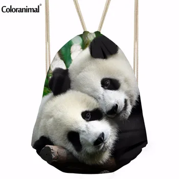 

Coloranimal 3D Panda Print Drawstring Bag for kids Women Travel Shoulder Backpacks Chirlder Cute Animals Printed Small Bookbags