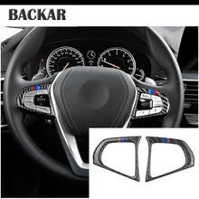 Backar стайлинга автомобилей Черное углеродное волокно руль подкладке наклейки для BMW 5 серии G30 X3 G01 M производительности аксессуары