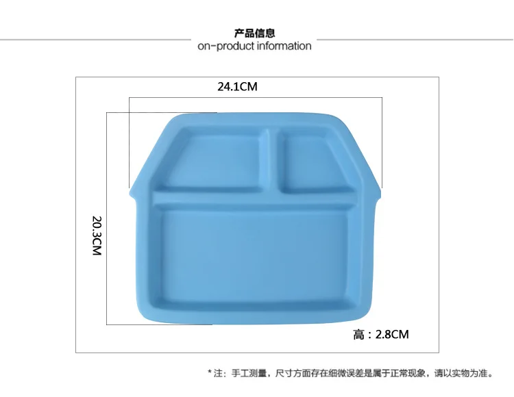 Новая керамика для малышей Симпатичные тарелка для Кормление тарелки для фруктов Дети сплошной цвет мультфильм разделенные тарелки детская посуда тарелка