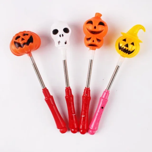 

LED Pumpkin Shake Stick Halloween Flash Decor Light Up Ghost witch Magic Wands Glow Sticks Party Favor fancy dress props