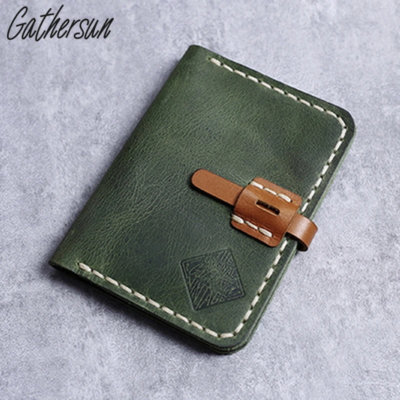 Gathersun Genuine Leather Wallet Men Small Cowhide Leather Credit Card