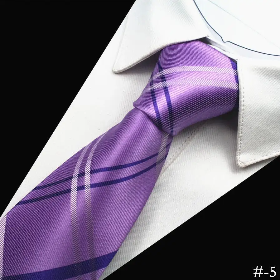 Ricnais 1200 иглы качество шёлковые мужские галстуки клетчатые полосатые галстуки для мужчин Классическая одежда Бизнес Свадебная вечеринка Gravatas - Цвет: 05
