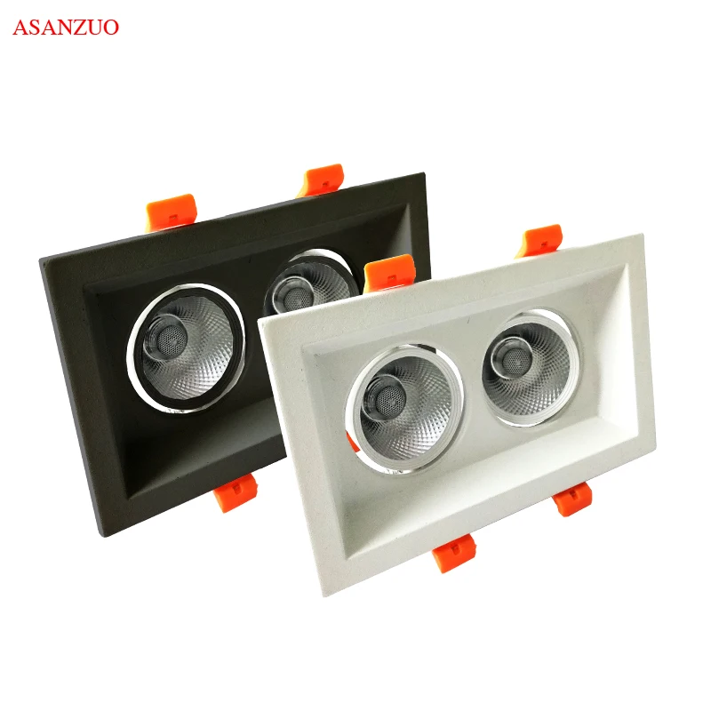 

Square LED Stores Down Light 7W 14W LED Recessed Ceiling Lamp Single/Double Head Downlight led Grille Spot Light AC85-265V