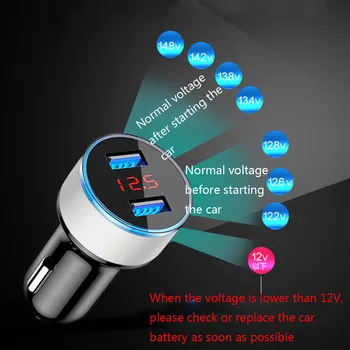 

New Car Accessories 2.1A Dual USB professional Car Charger 2 Port LCD Display 12-24V Cigarette Socket Lighter n# dropshipping