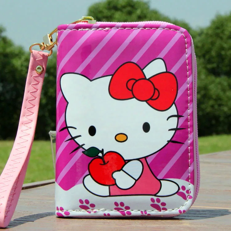 Hello kitty, портативный короткий студенческий Повседневный Кошелек, милый мультяшный держатель для карт, клатч с пряжкой, сумка для леди, подарок на день рождения - Цвет: A