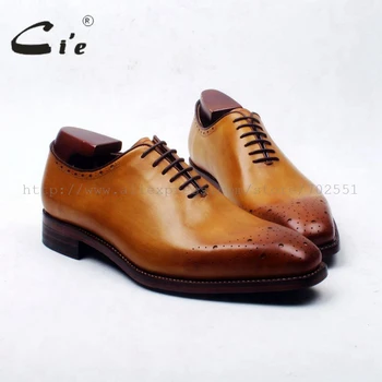

cie Whole Cut Bespoke Handmade Pure Genuine Calf Leather Upper Outsole Breathable Men's Flats Dress Oxford Brown Shoe No.OX169