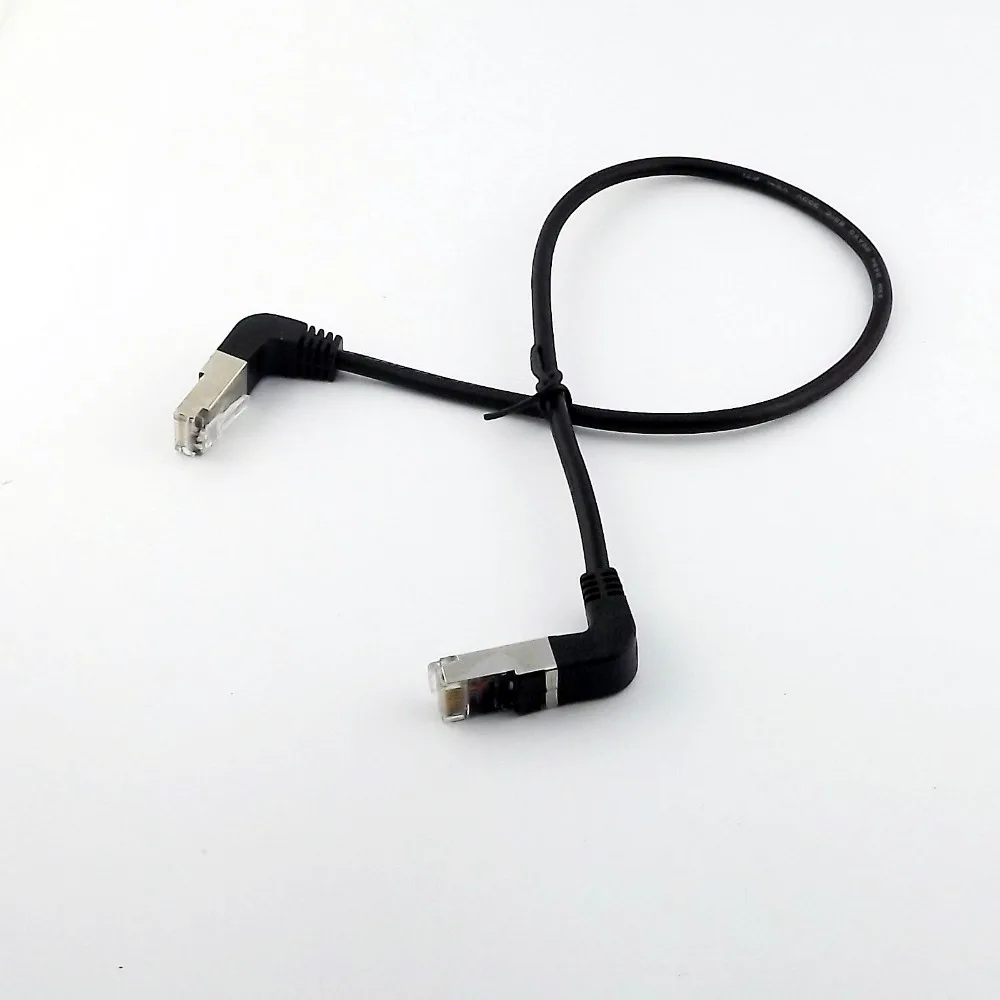 Ethernet LAN Network RJ45 Male 90°UP Angled to Male Plug Extension Adapter Cable