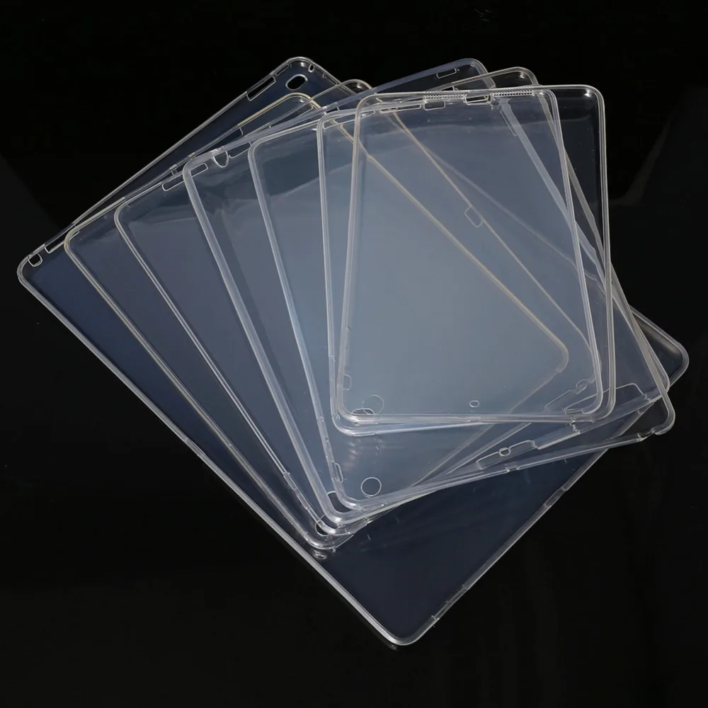 New Ultra Thin Transparent Soft TPU Case Cover For iPad 1/2/3/4 Air Mini Pro 9.7'' Tablet PC Clear Protective Shell C26