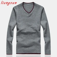 Мужской пуловер шерстяной свитер осень зима Трикотажное изделие с вырезом в форме буквы V брендовая Повседневная Теплая мужская рубашка Suete плюс размер M-8XL свитер SL-K402