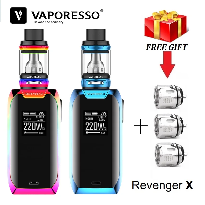 Vaporesso Revenger X Kit with NRG Tank GT4 GT8 coil 220W revenge X mod