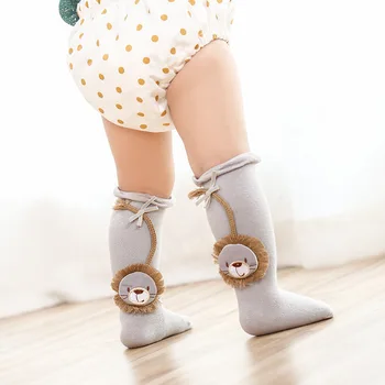 

Spring Autumn Cartoon tiger Kids baby cute knee high Socks Lace design 0-8 Children Fashion