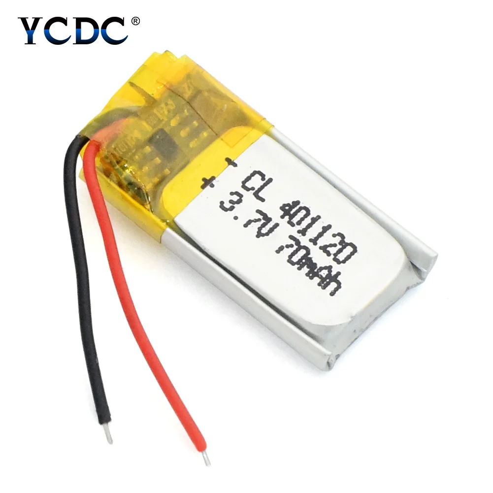 YCDC 1/2/4 шт. Перезаряжаемые 401120 литий Батарея 3 7 V 70 мА ч для MP3 MP4 Bluetooth селфи палки