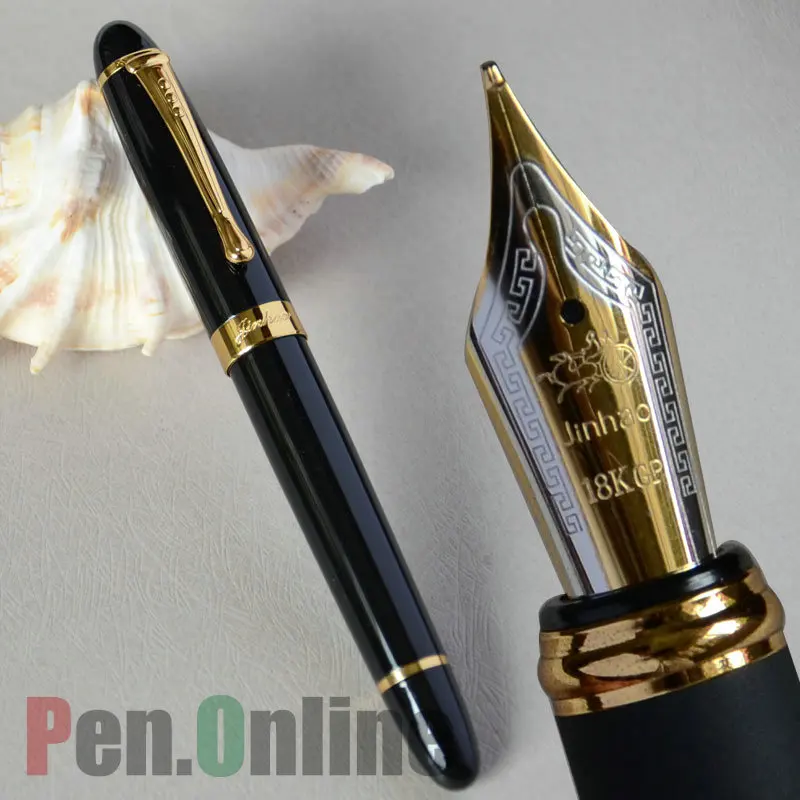 

JINHAO X450 NOBLE BLACK AND GOLDEN 0.7mm BROAD NIB FOUNTAIN PEN JINHAO 450