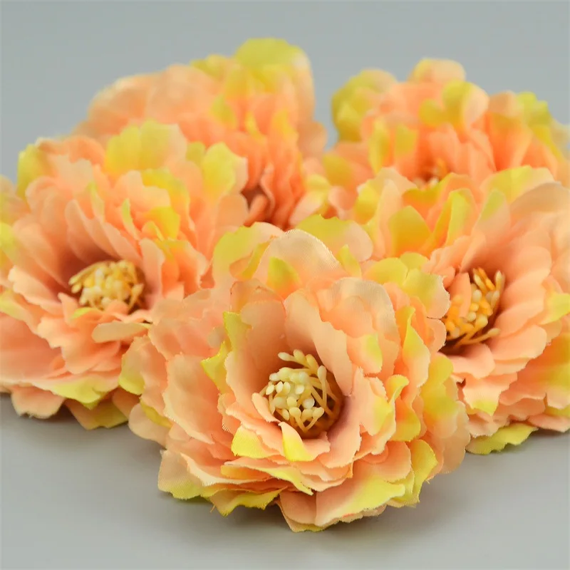30pcs 6cm European Artificial Carnation Flower Head For Wedding Home Decoration DIY  Corsage Wreath Fall Vivid Fake Silk Flowers