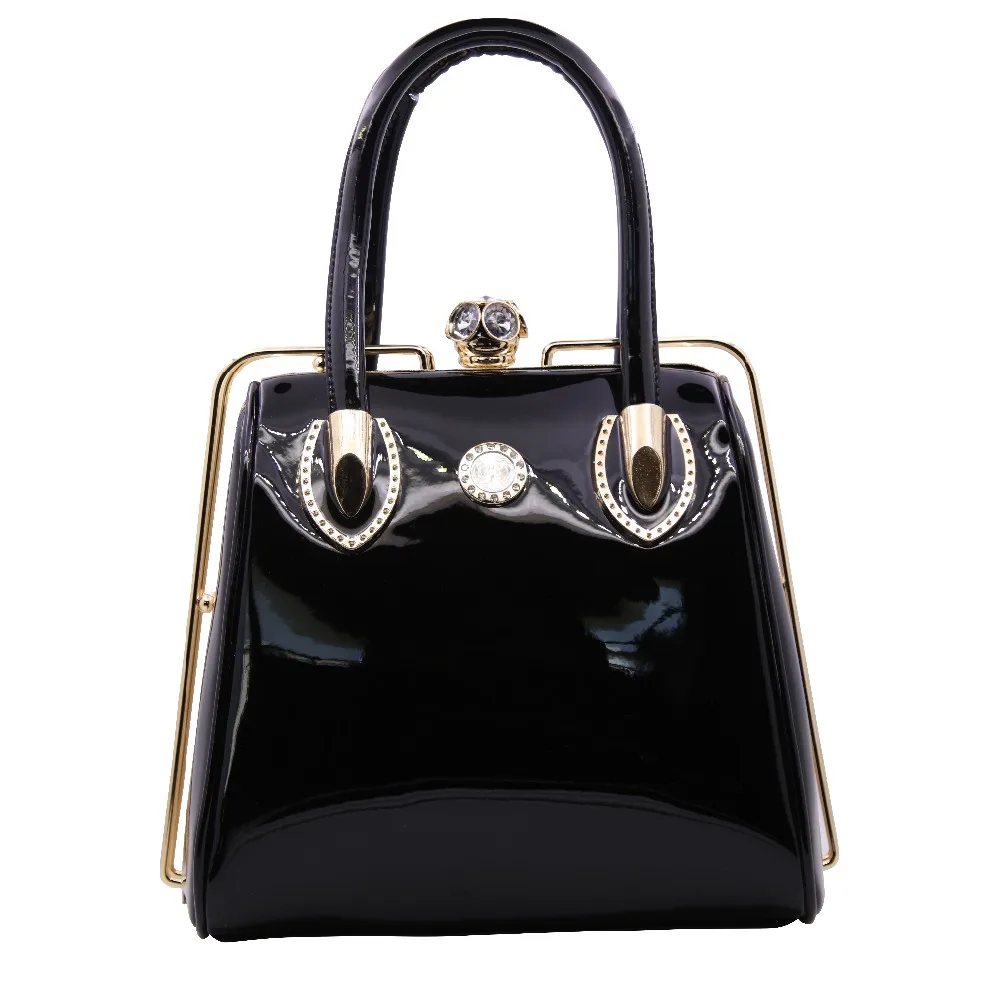 

Skull Diamonds Women Top-Handle Bags Crystal Ladies Evening Bride Dome Bag Women Wedding Handbag Brand Designer Frame Bags