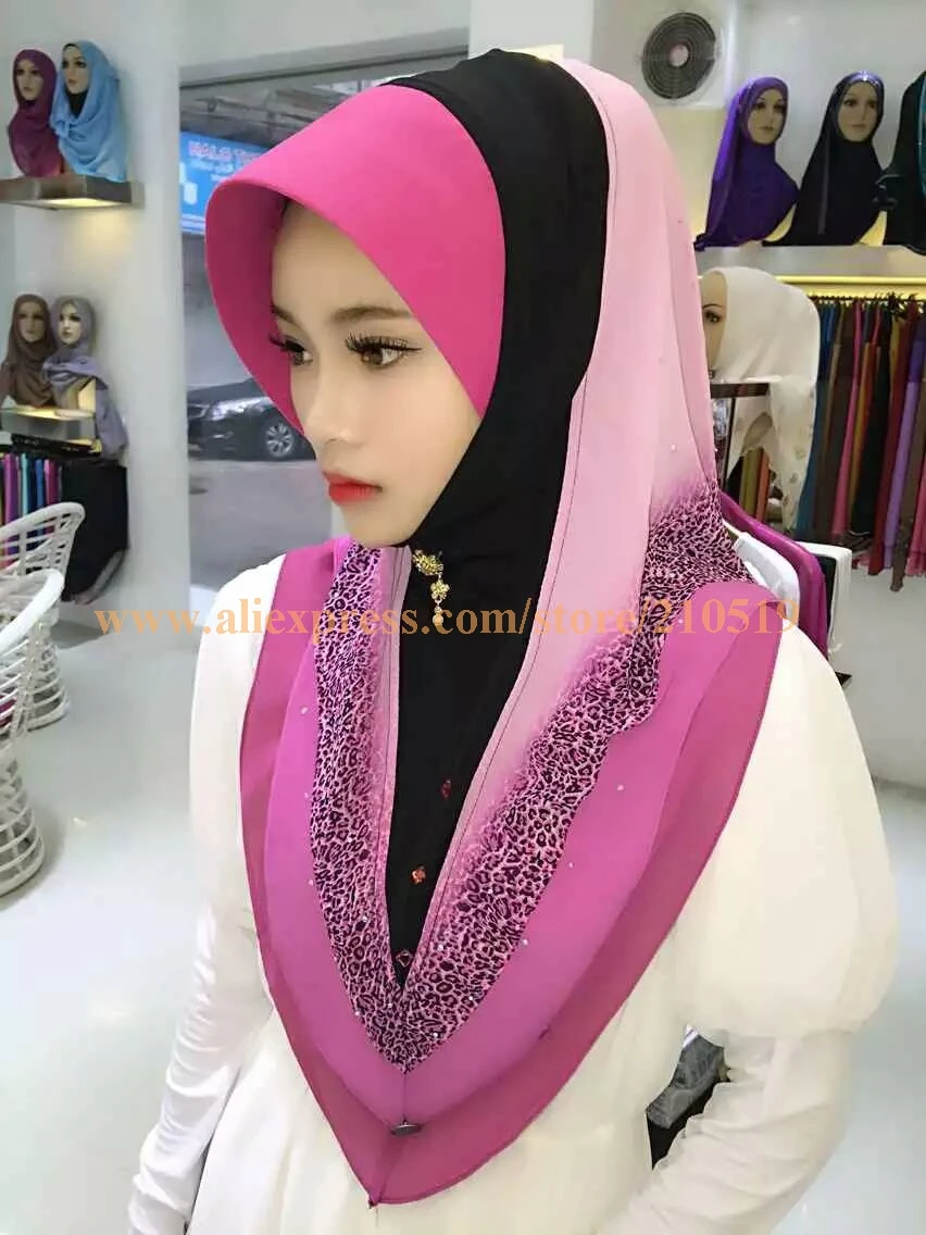 10pcs/bag Printed Leopard Muslim Hijab Fashion scarf 