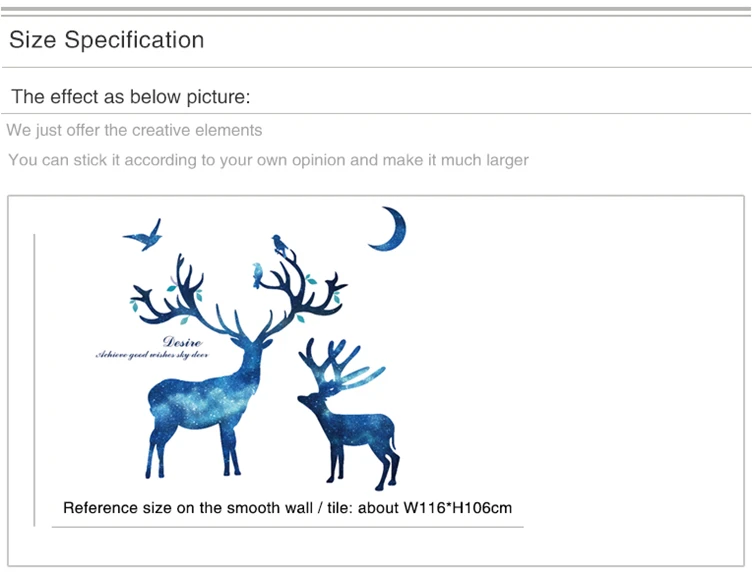 [SHIJUEHEZI] Луна олень наклейки с животными на стену винил DIY Дерево снежинки Наклейки на стены для гостиной диван фоновое украшение