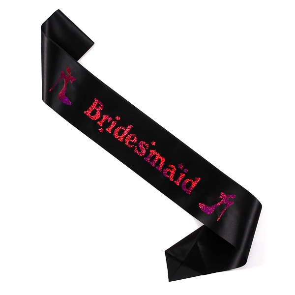 Секретный сексуальный черный пояс подружки невесты с металлическим принтом