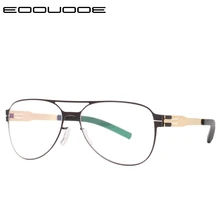 Оптические очки из титанового сплава, оправа для мужчин, сверхлегкие квадратные очки для близорукости по рецепту,, мужские металлические очки с гибкой оправой