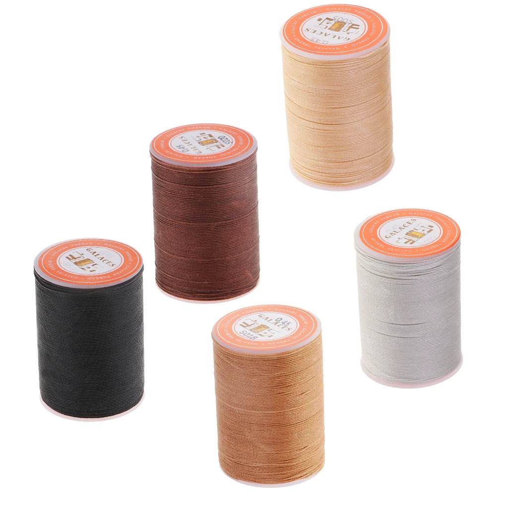 5 Spools 0.45mm Thread Sewing Stitching Waxed Cord Multicolor Polyester Crafts Leather Sewing  for general Household Saddles 