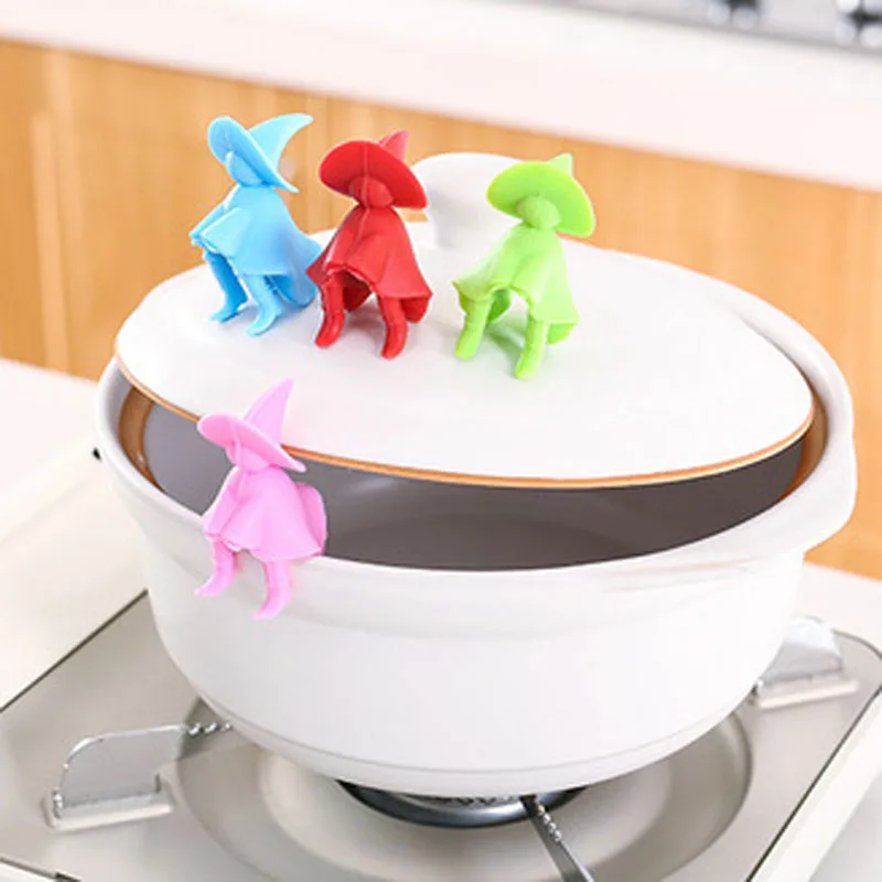 

1pcs Creative WitchMan Anti-overflow Pot Rack Silicone Multi-functional Phone Bracket Universial Home Kit Kitchen Cooking Tool