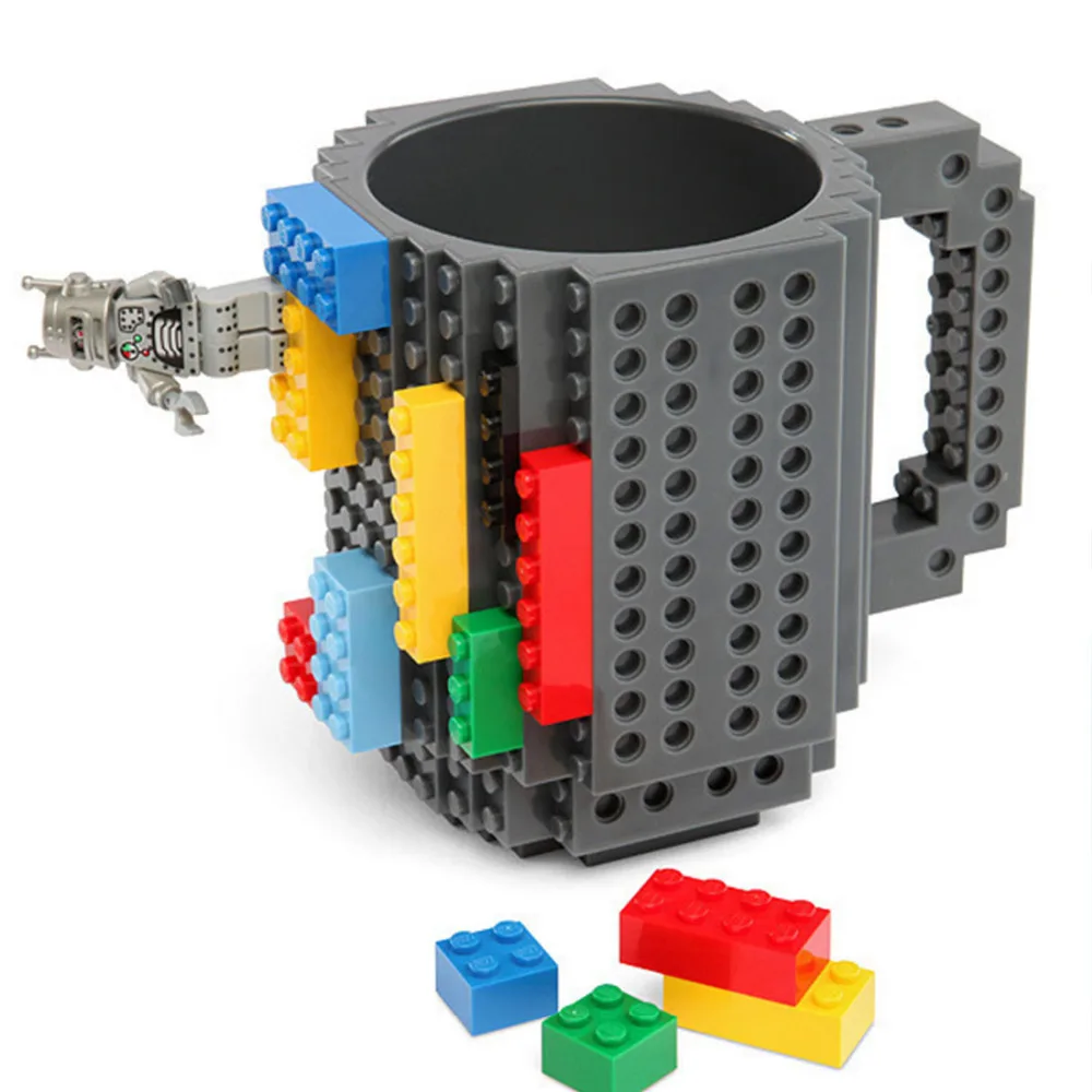 

350ML Creative Build-On Brick Mug Type Christmas Gift Building Blocks Frozen Coffee Cup DIY Block Puzzle Mugs