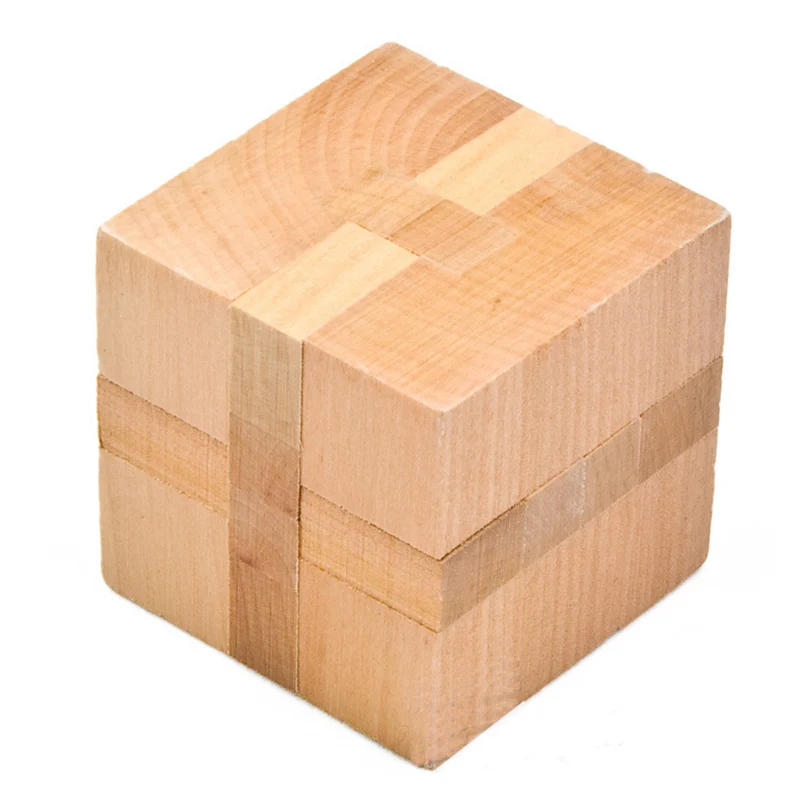 Wooden Magic Cube Logic Puzzle Burr Puzzles Brain Teaser Intellectual Removing Assembling Toyin