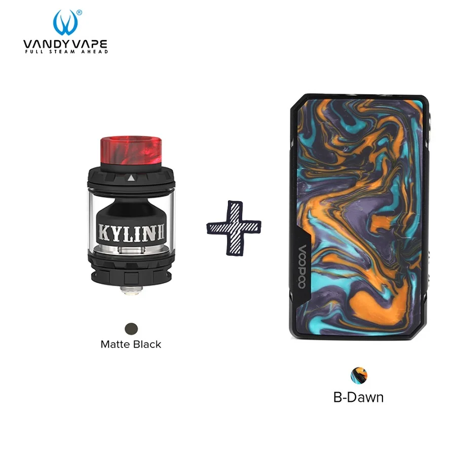 voopo177w 2 Коробка мод с Vandy vape Kylin V2 RTA Tank VS Vaper Vs DRAG 157 Вт мини набор электронных сигарет - Цвет: Black with Dawn