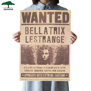 

Dlkklb Movie Poster Famous Movie Wanted Bellatrix Lestrange Wanted Retro Kraft Poster Bar Cafe Decorative Paintings Wall Sticker