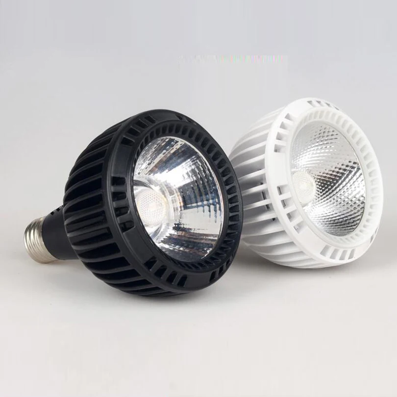 COB Par30 20 Вт 30 40 Par E27 светодиодная лампа AC85 265V WW CW прожекторное освещение|Точечные