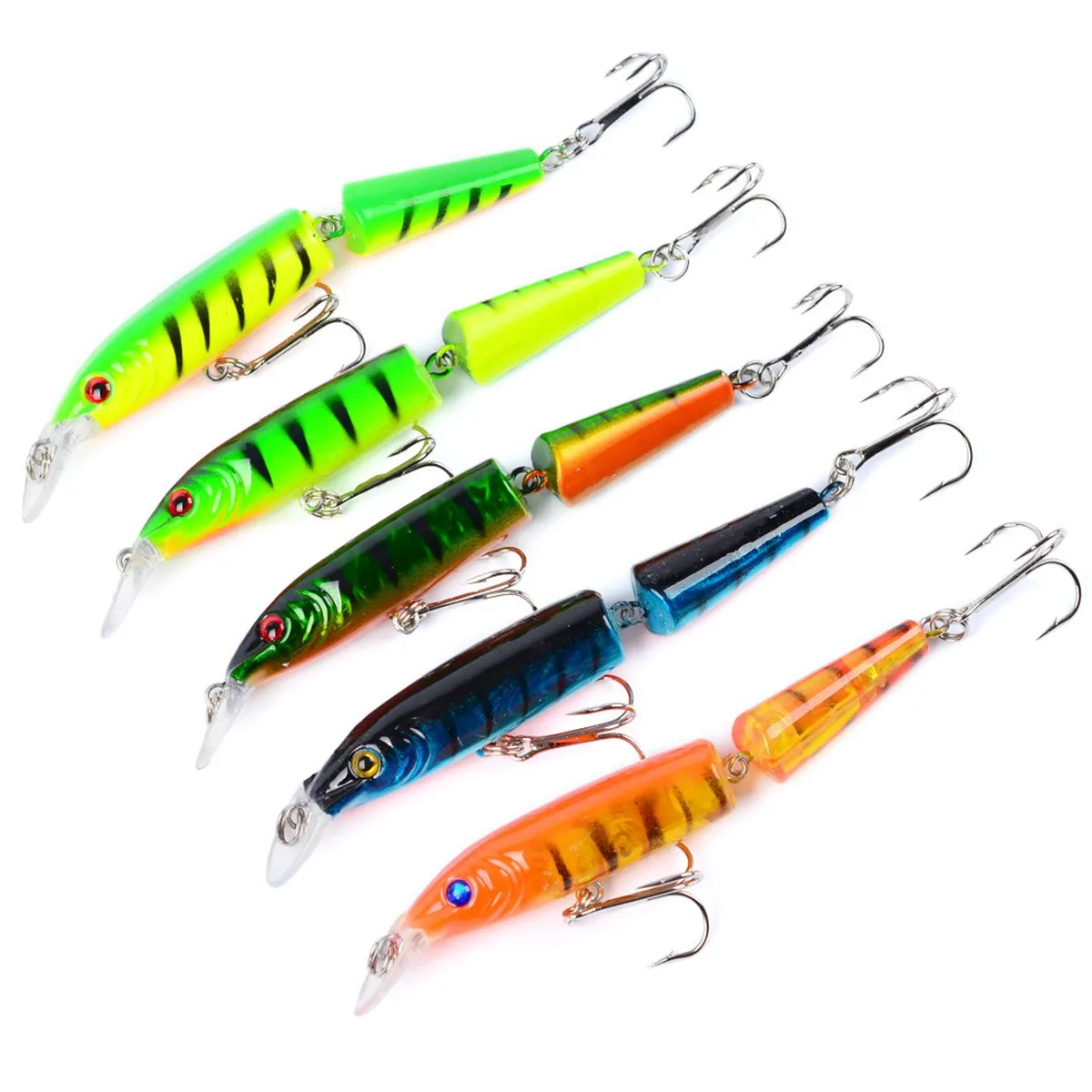5pcs Fishing Lures Bright colours Unique movement for Fishing Perfect