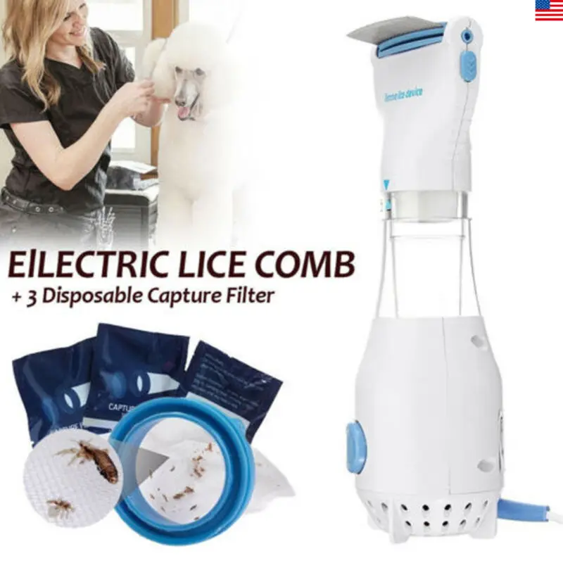 

US Electric Lice zapper Electronic Head Pro V-comb Kills Pet Headlice US Plug